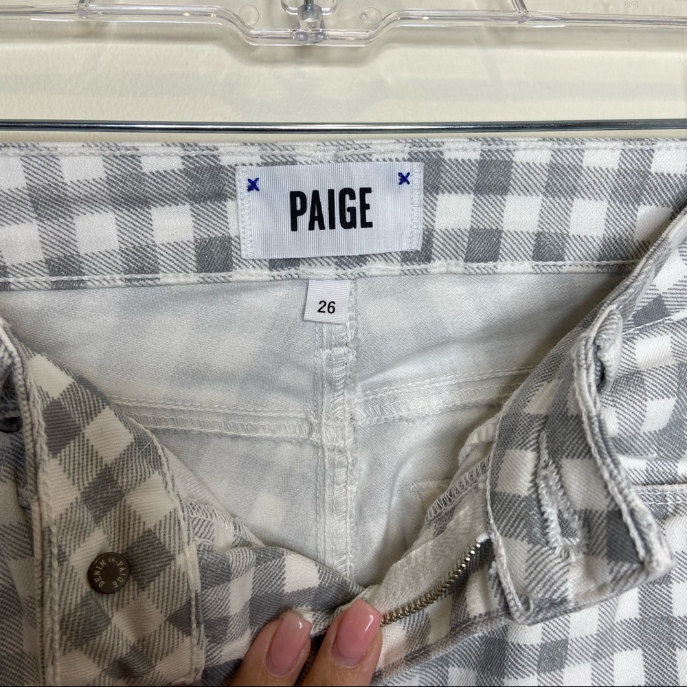 PAIGE Verdugo Ankle Gingham Print Skinny Jeans - Picture 7 of 9